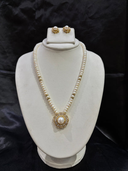 Freshwater Pearl Pendant Necklace Set – Code 50004