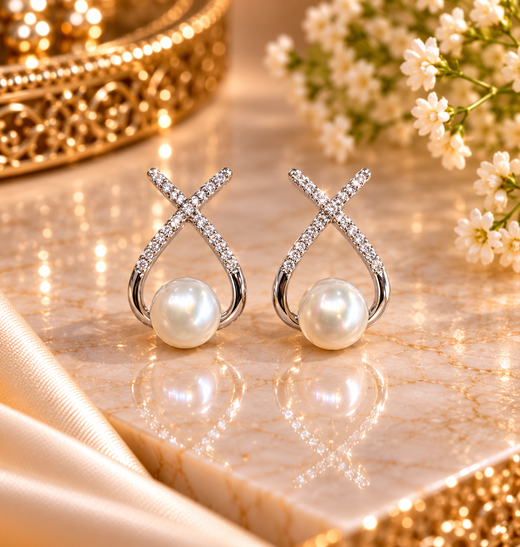 Pearl Drop Dangle Earrings – Code 7016
