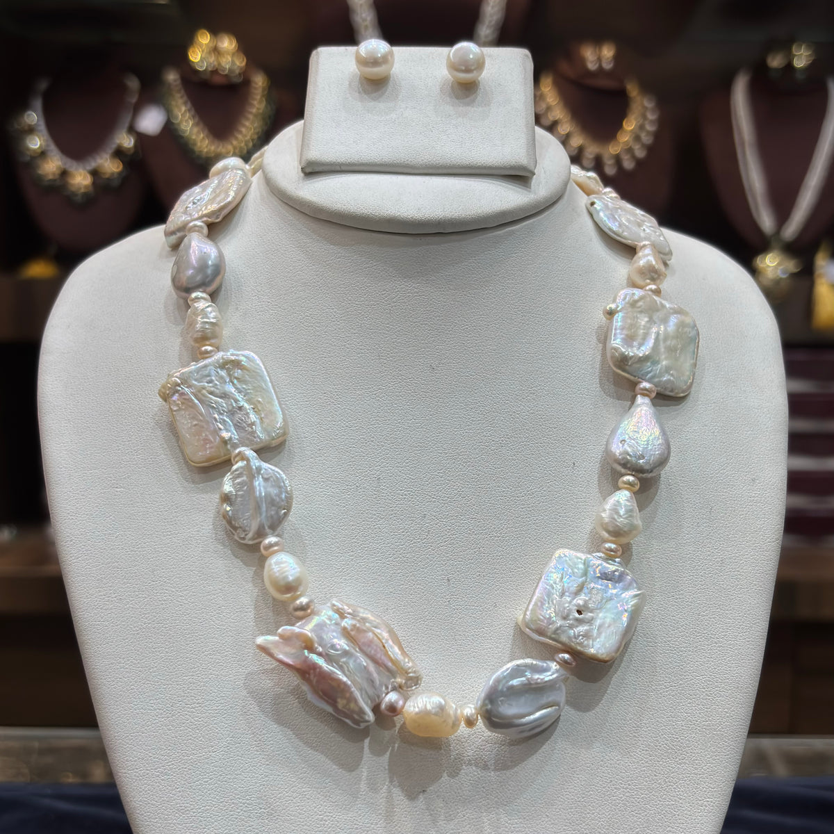 Iridescent Baroque Pearl Necklace