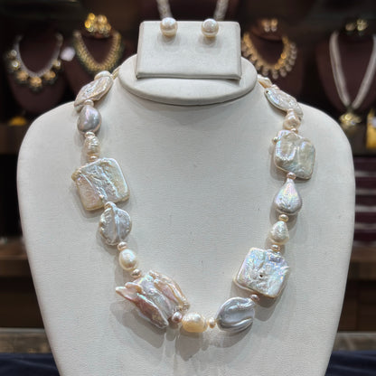 Iridescent Baroque Pearl Necklace