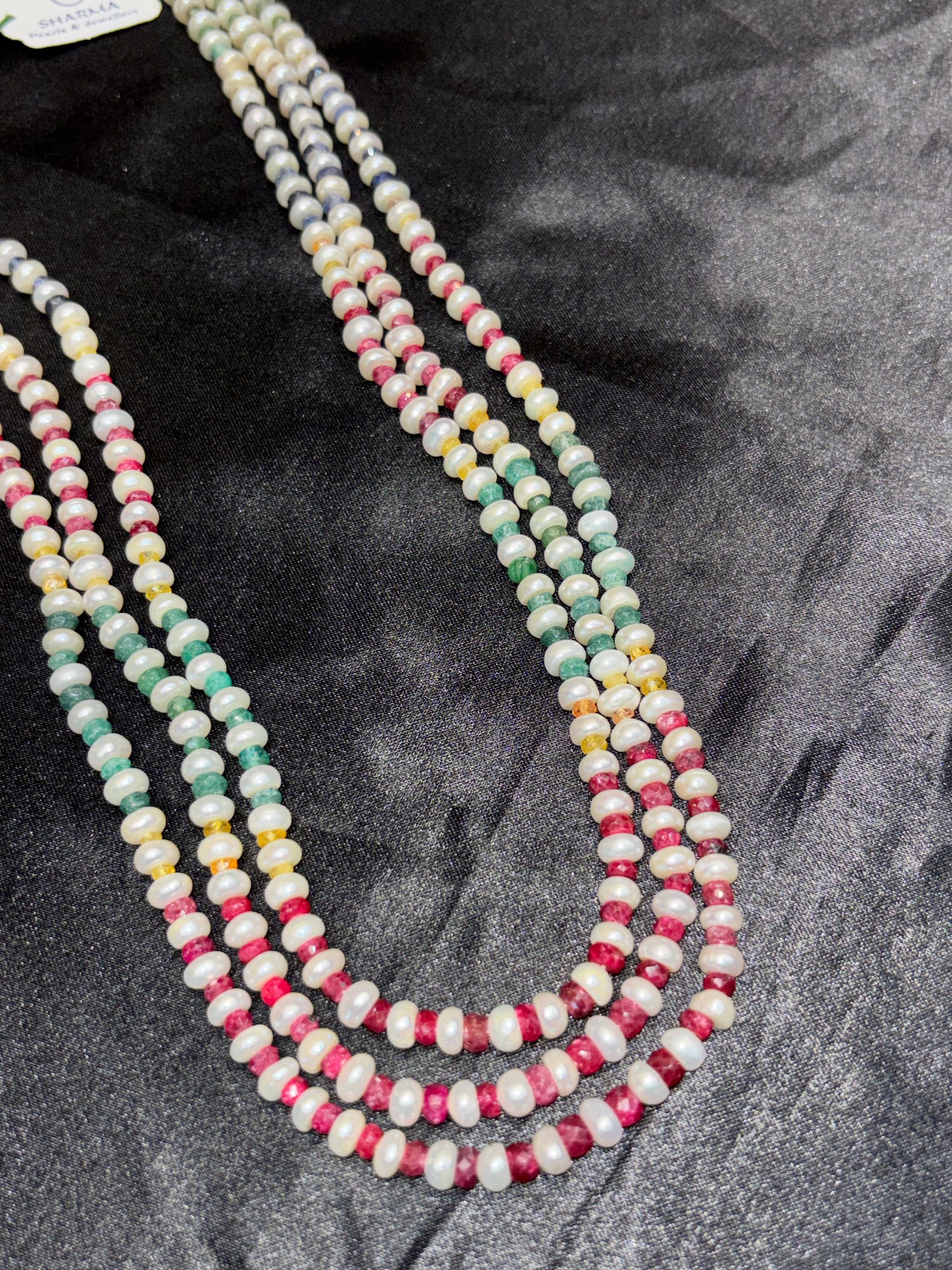 Multicolor Freshwater Pearl Mala – 3 Line