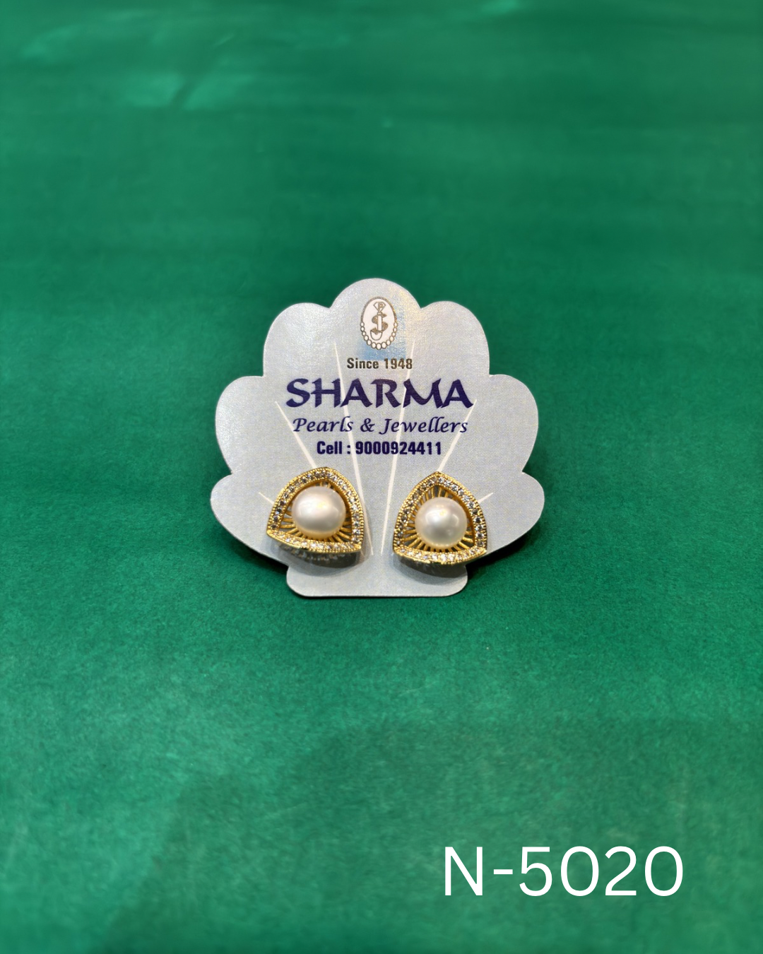 Freshwater Pearl Triangle Halo Stud Earrings