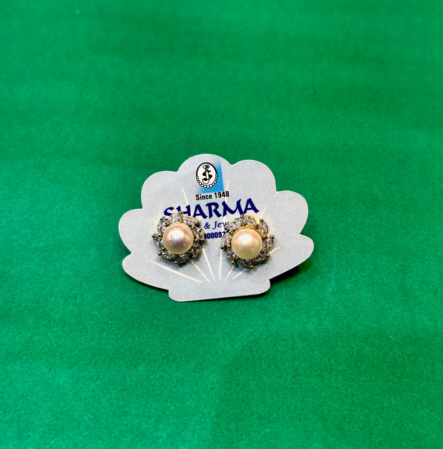 Freshwater Pearl Floral Cluster Stud Earrings