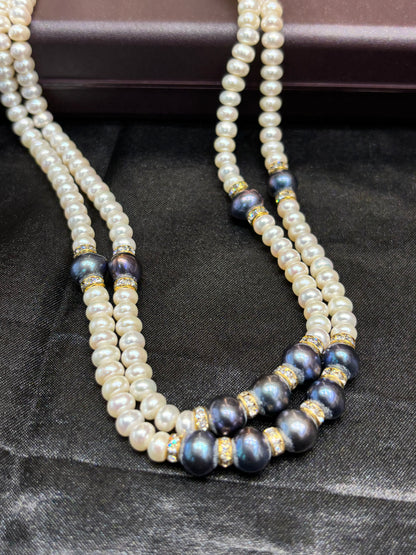 Premium Freshwater Pearl Necklace with Black Pearls
