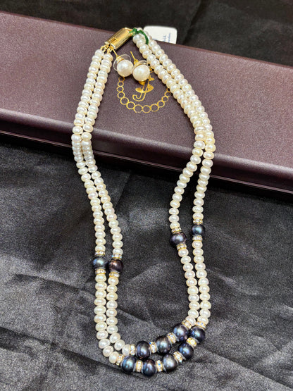 Premium Freshwater Pearl Necklace with Black Pearls