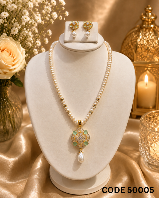 Freshwater Pearl Pendant Necklace Set – Code 50005