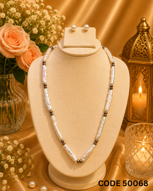 Long Stick Pearl Necklace Set – Code 50068