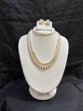 Premium Double Layer Freshwater Pearl Necklace Set with Crystal Spacers
