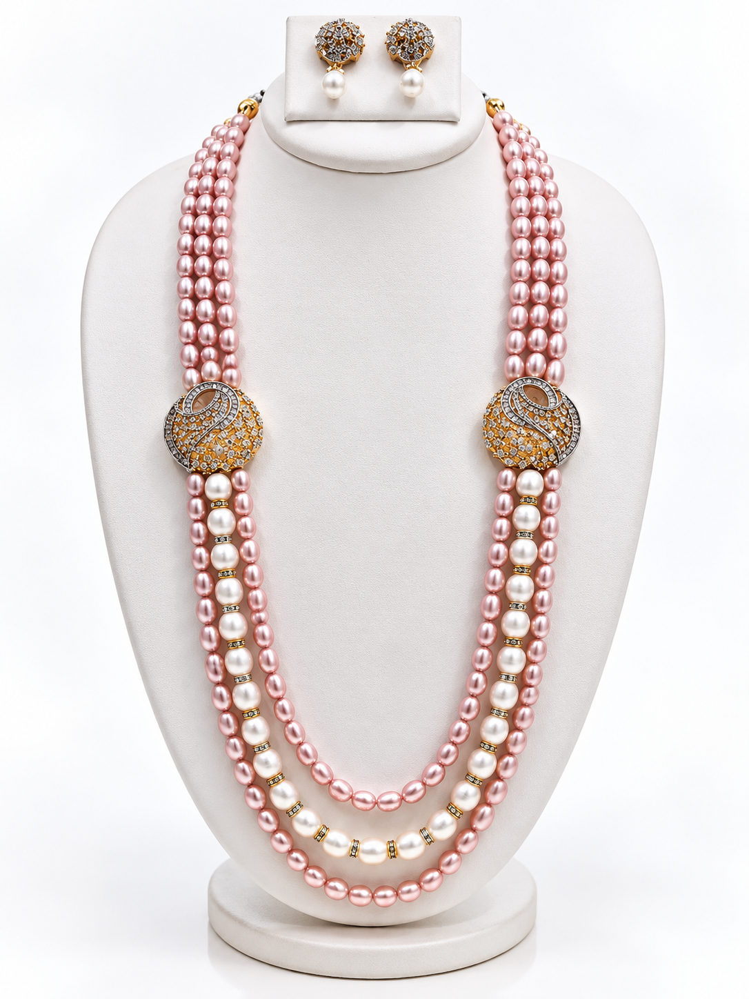Pink Freshwater Pearl Multi-Strand Necklace Set