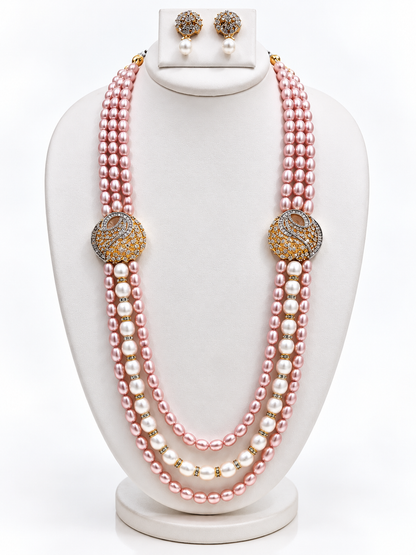 Pink Freshwater Pearl Multi-Strand Necklace Set