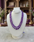 Natural Amethyst Double Layer Beaded Necklace