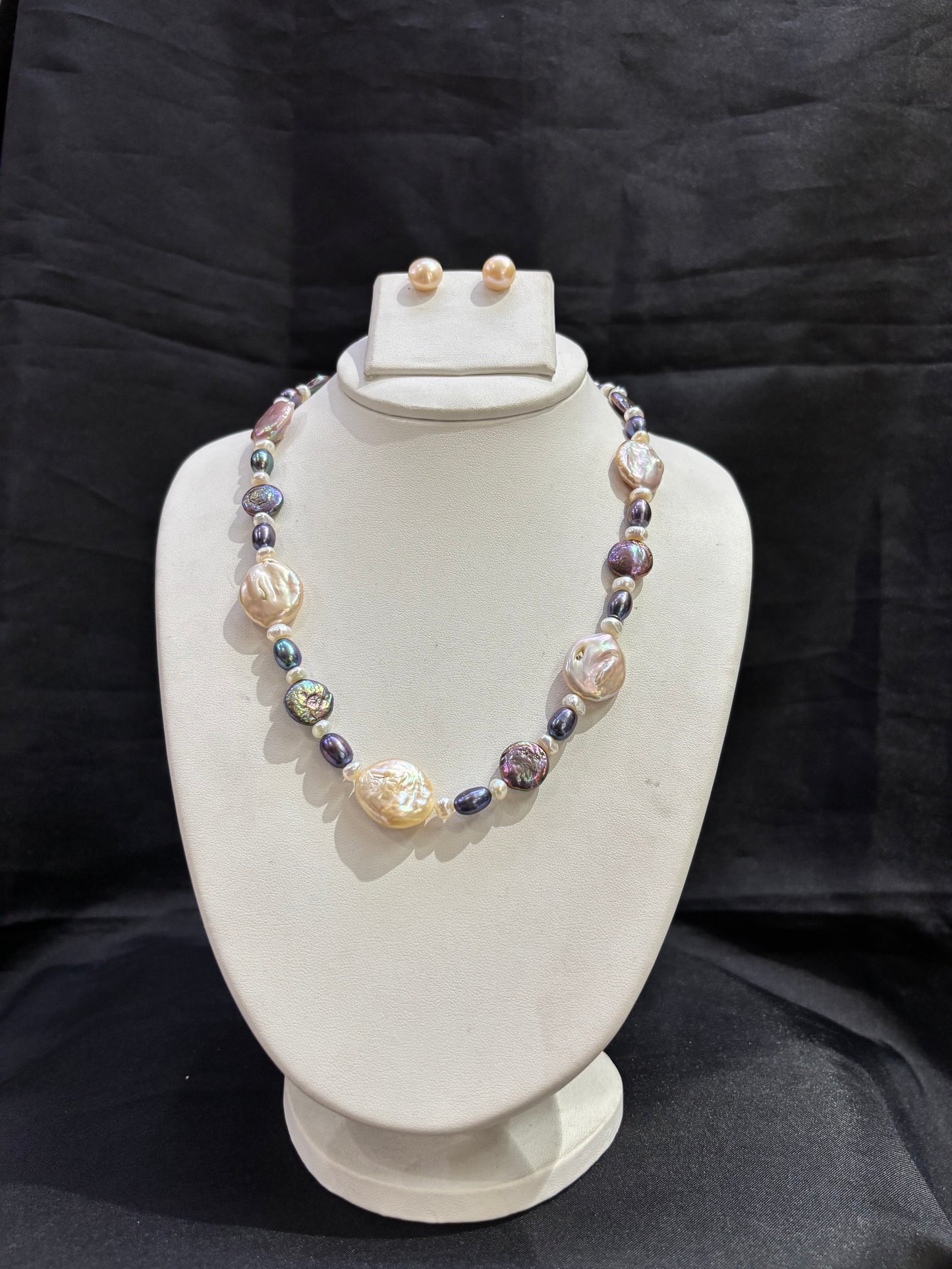 Multicolor Baroque Pearl Statement Necklace Set