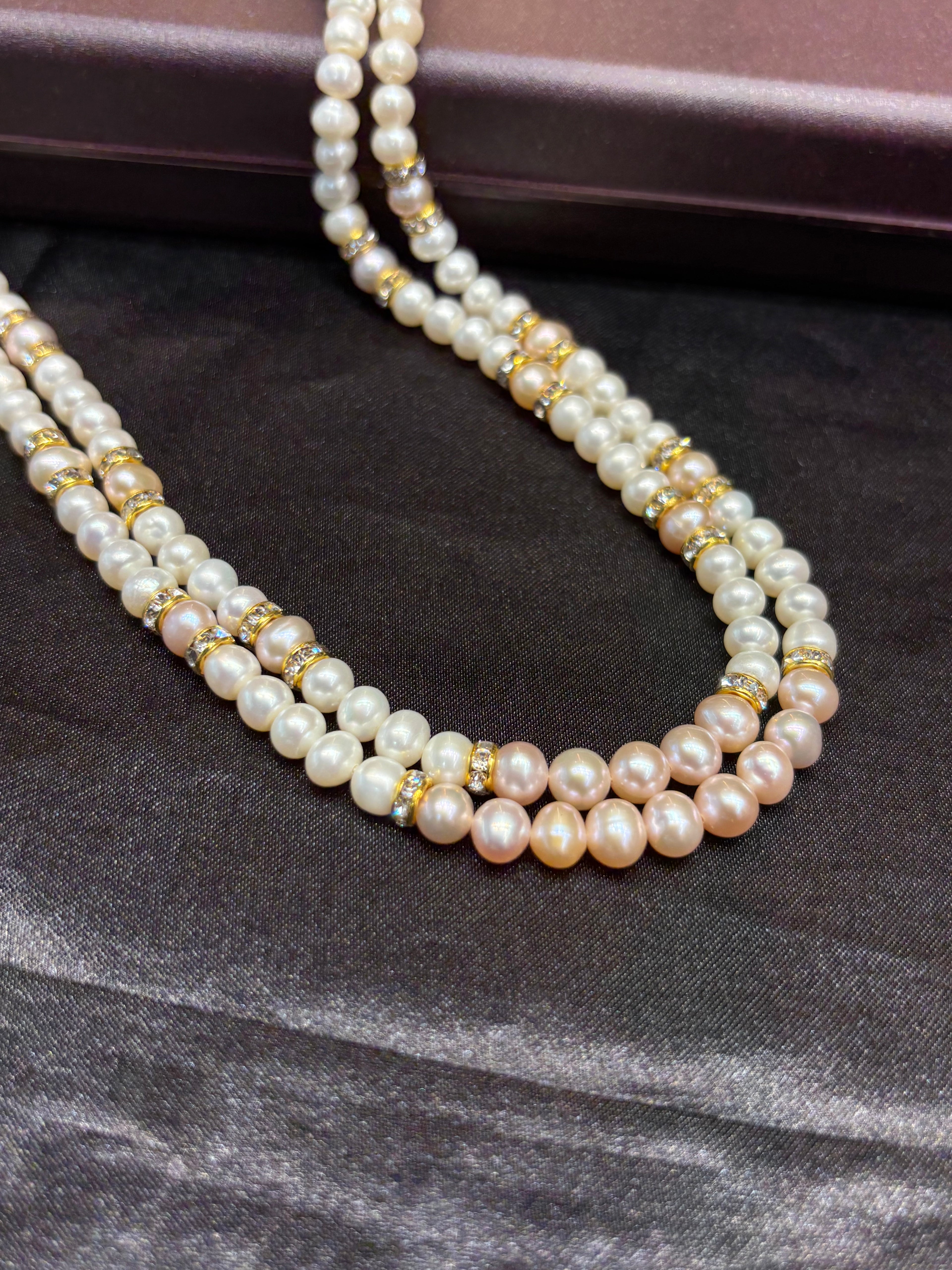 2 Layer Freshwater Rainbow Pearl Necklace Set