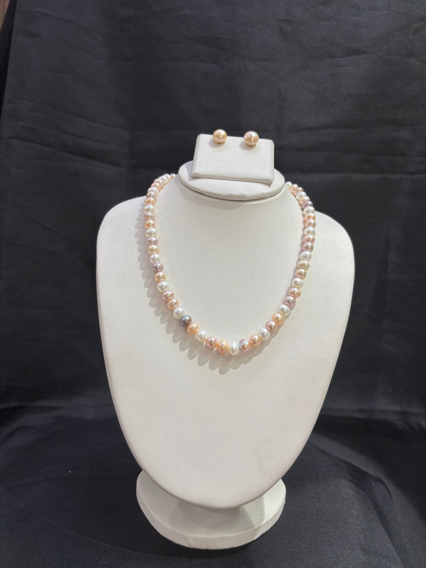 Multicolor Pastel Freshwater Pearl Necklace Set