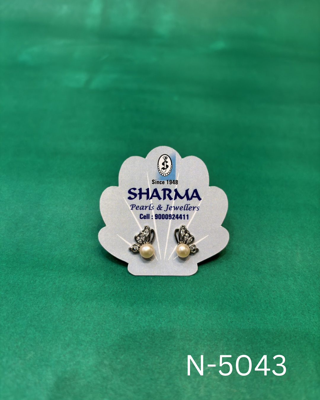 Freshwater Pearl Butterfly Stud Earrings