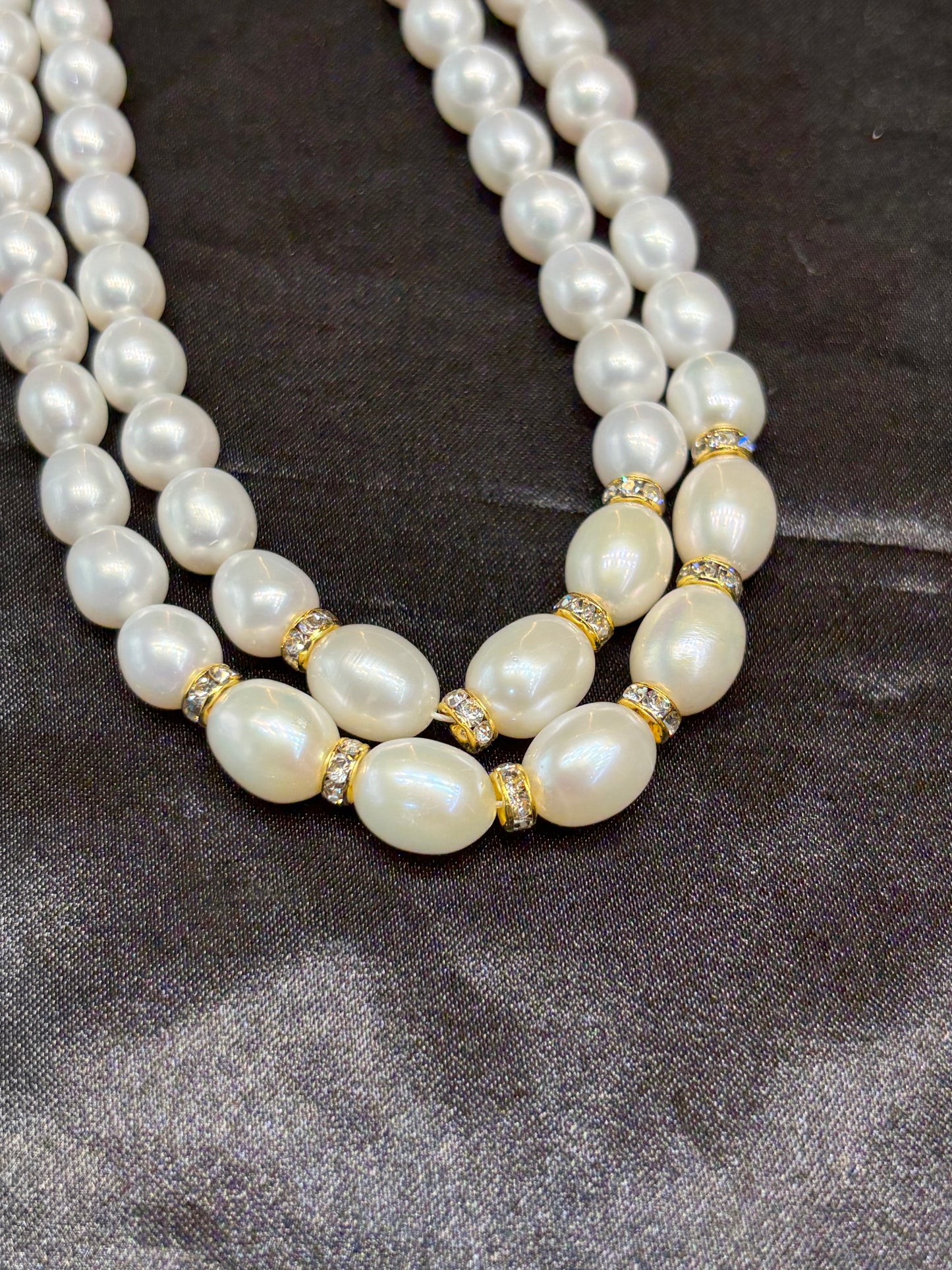 Premium 2 Layer Freshwater Pearl Necklace Set