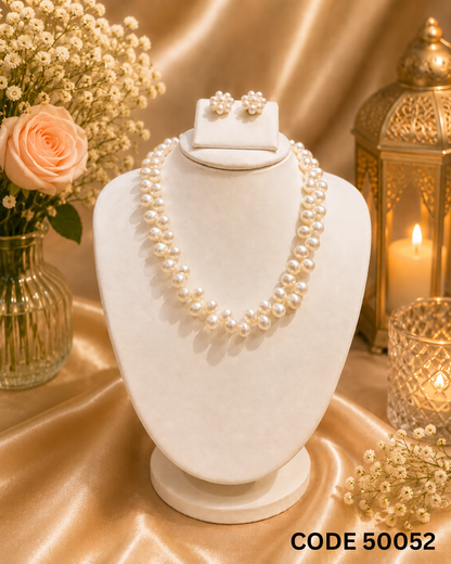 Classic Double-Layer Pearl Necklace Set – Code 50052