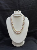 Double Layer Pink Freshwater Pearl Necklace Set