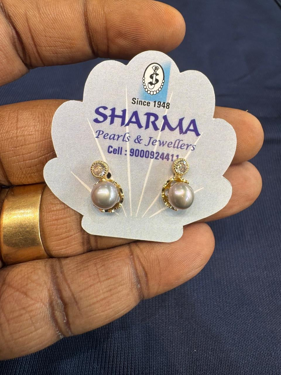 Pearl Gold Drop Earrings – Code 7020