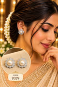 Pearl Floral Statement Stud Earrings