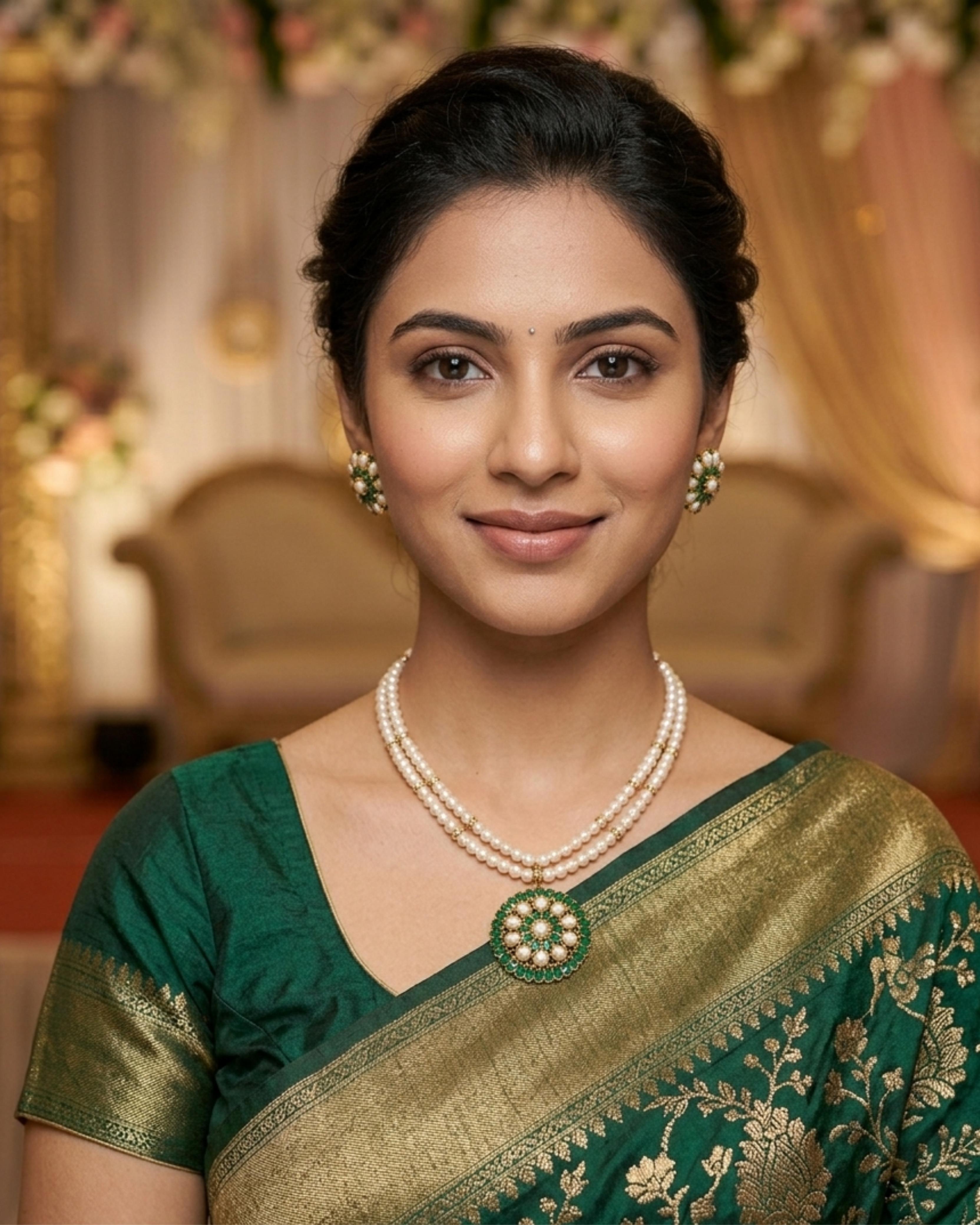 Signature collection pure pearls and Emberold pendent