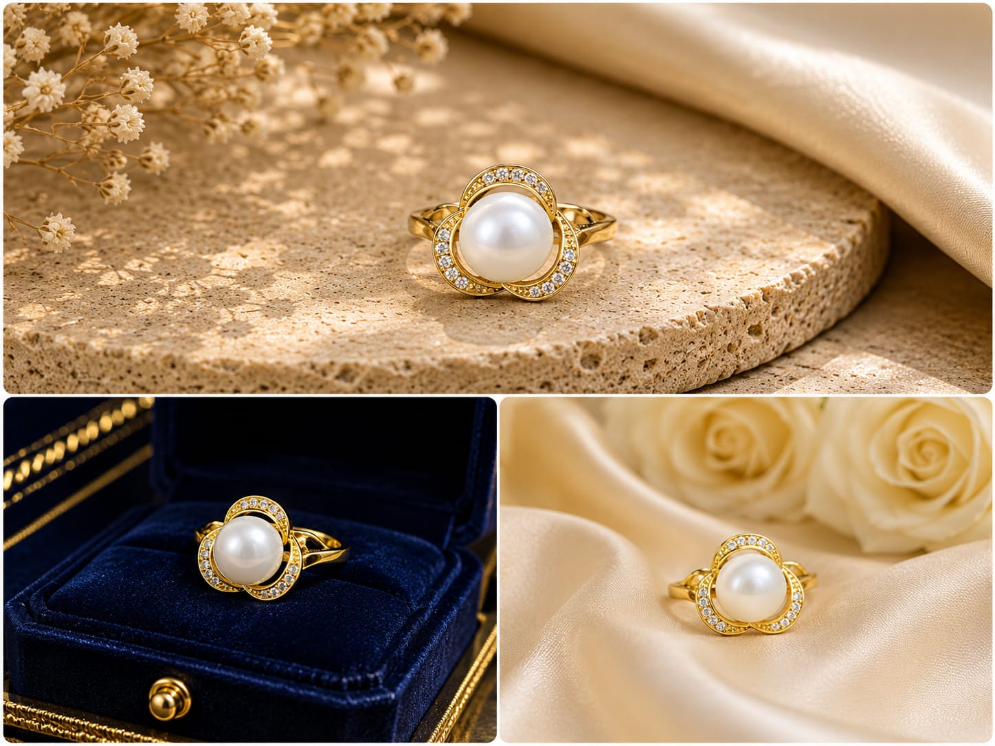 White pearl ring