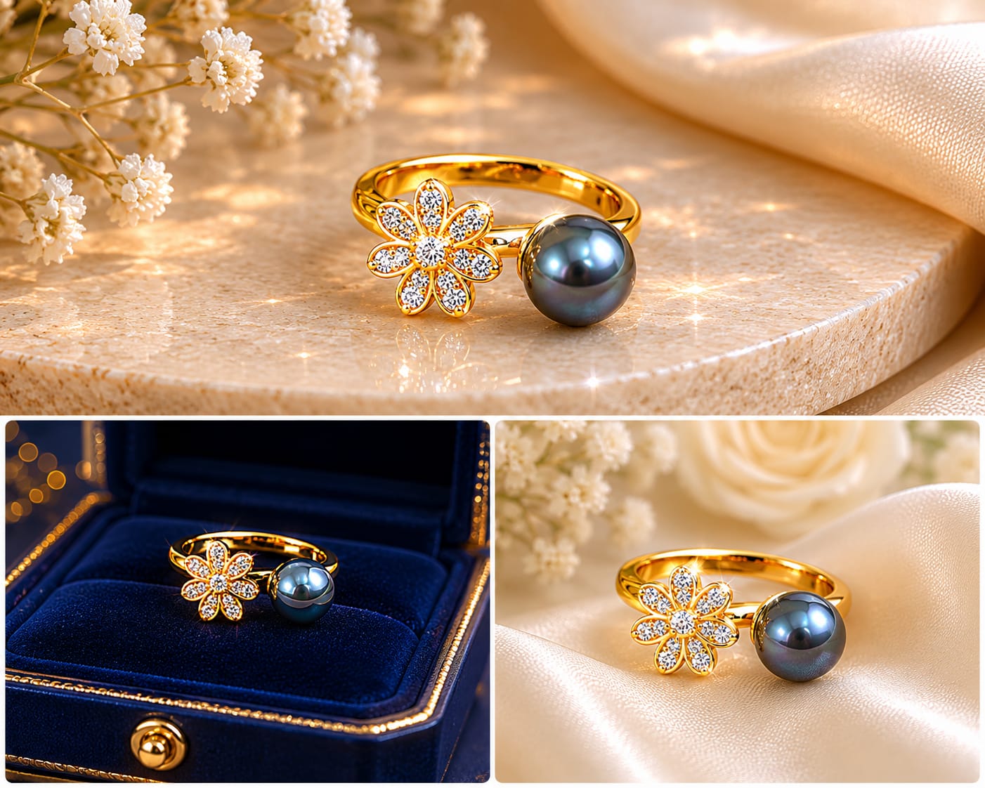 Black pearl ring