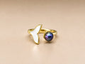 Dolphin black pearl ring