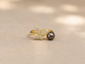 Butterfly black pearl ring