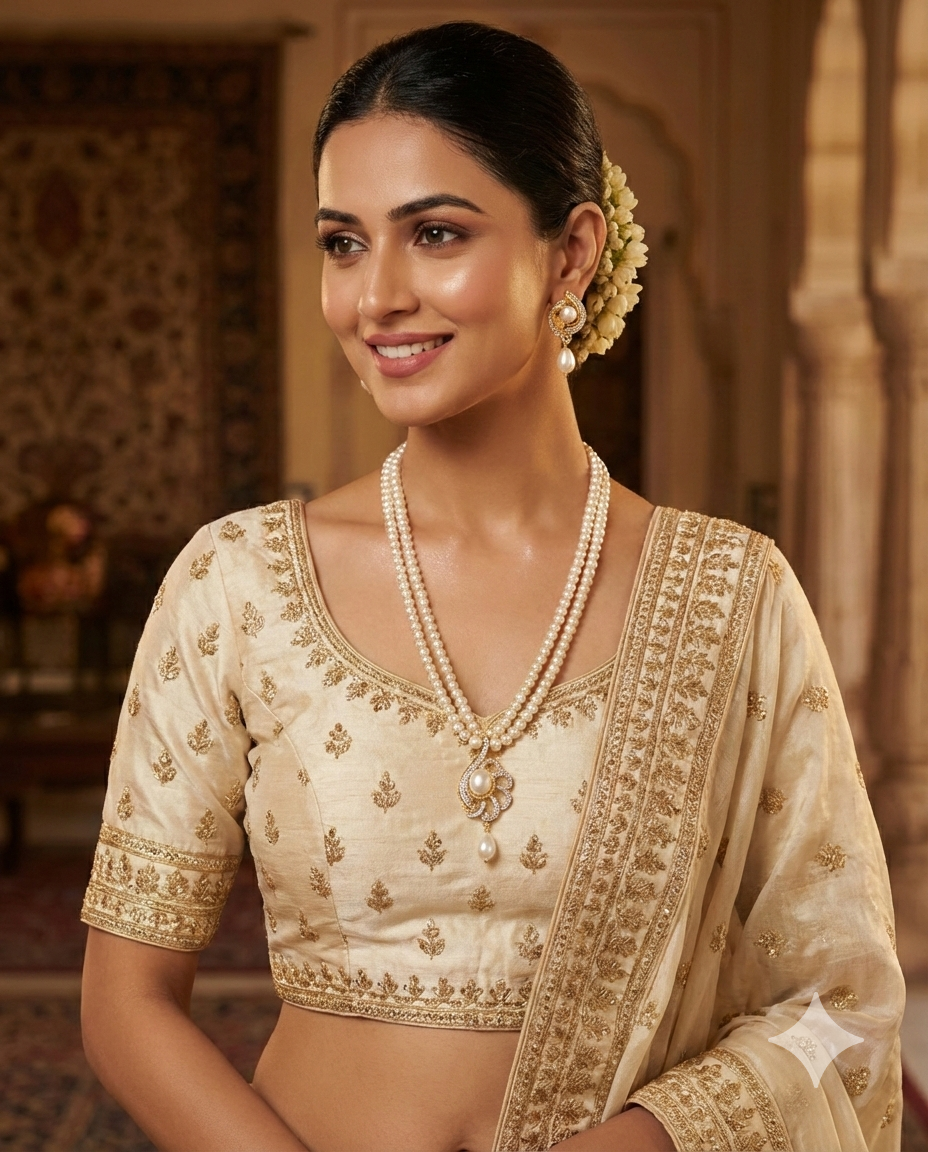 Elegant Double-Layer Pearl Necklace Set with Classic Pendant