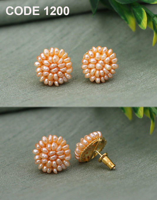 Flower Pearl Earrings | Freshwater Real Pearls