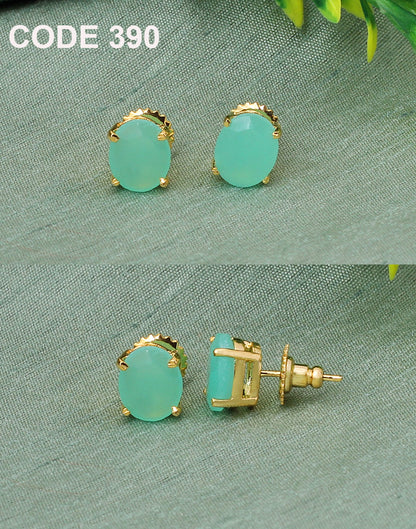 Classic Stone Stud Earrings | Available in 6 Colours