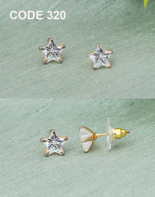 Star Stud Earrings | CZ / American Diamond