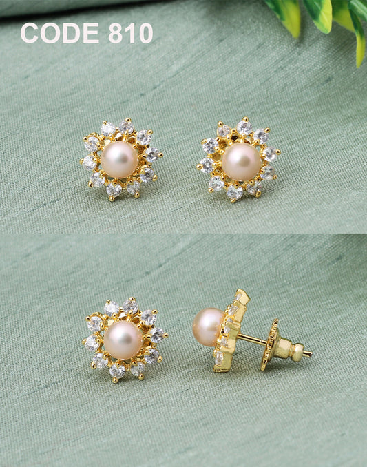 Twilight Floral Freshwater Pearl Earrings