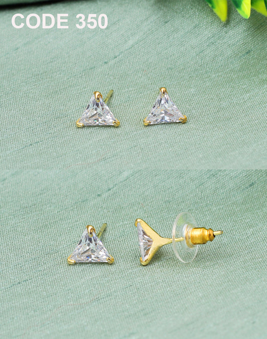 Triangle Stud Earrings | CZ / American Dianmond