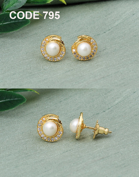 Classic Circle Fresh Pearl Earrings | Freshwater Real Pearls