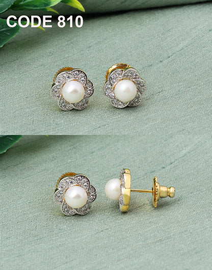 Floral Pearl Earrings | Freshwater Real Pearls