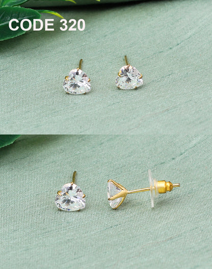 Shinning Stud Earrings | CZ / American Diamonds