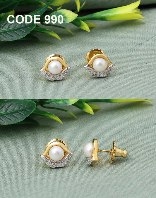 Eye-shaped Pearl Earrings | Freshwater Real Pearls