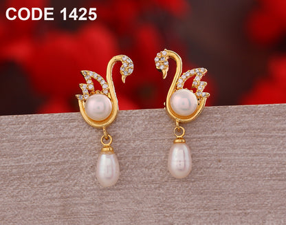 Duck Shaped Drop Earrings | Freshwater Real Pearls