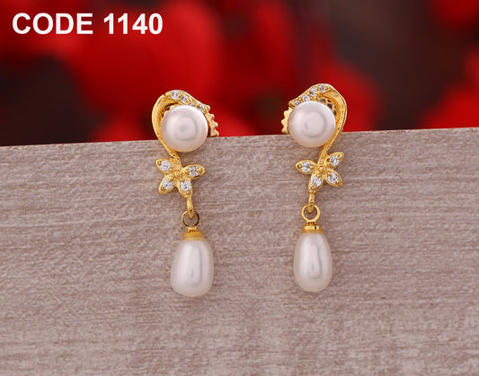 Light Partywear Drop Earrings | Freshwater Real Pearls