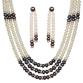 Triple Layer Freshwater Real Pearl Necklace