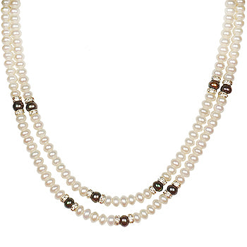 Freshwater Real Pearl Necklace with Long Earrings