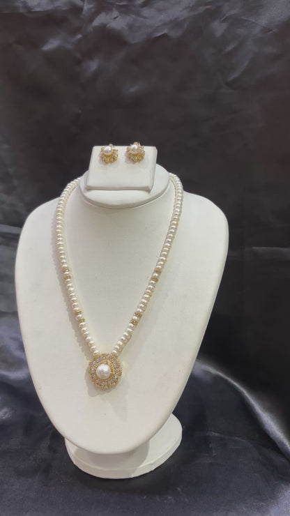 Freshwater Pearl Pendant Necklace Set – Code 50004