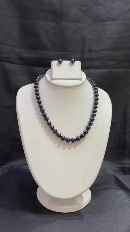 Premium Black Pearl Necklace Set – Code 50059