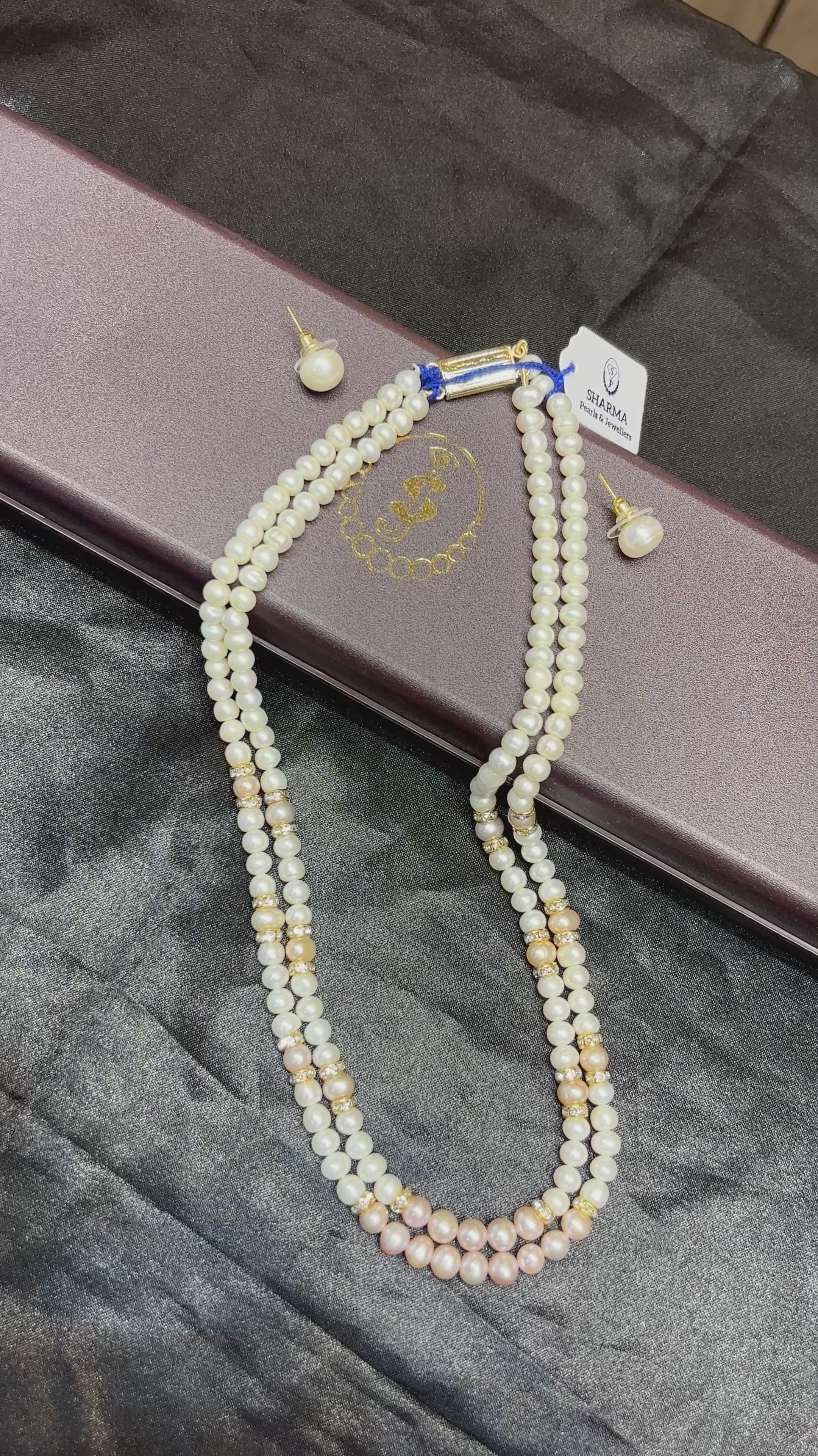 2 Layer Freshwater Rainbow Pearl Necklace Set