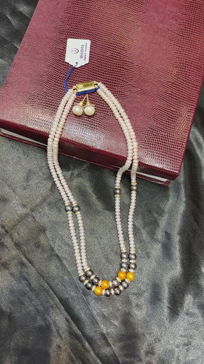Premium Freshwater Pearl Necklace with Black & Golden Pearls