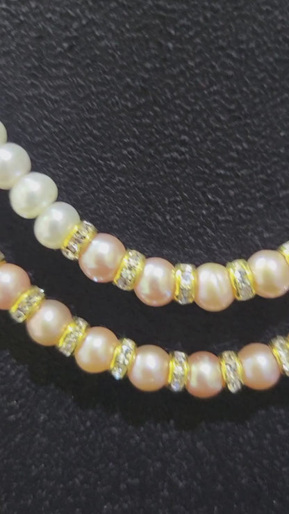 Double Layer Sophisticated Freshwater Real Pearl Necklace