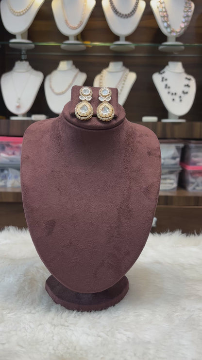 Bridal Kundan & Pearl Necklace Set with Earrings