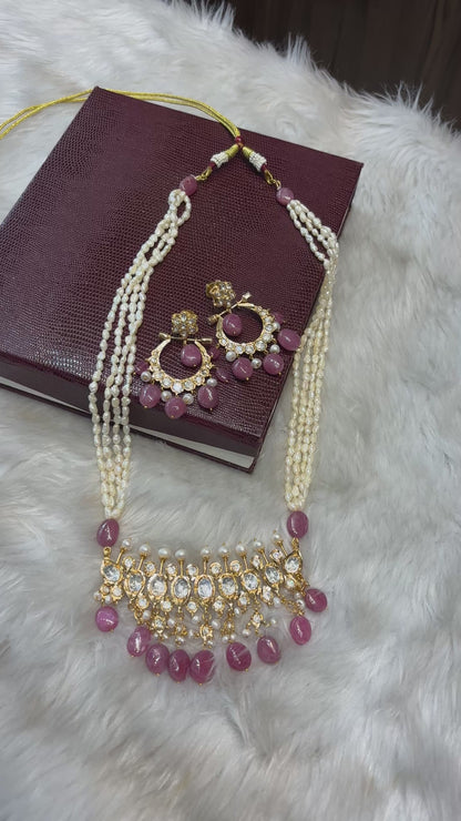 Kundan Pearl Choker Set with Matching Earrings